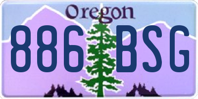 OR license plate 886BSG