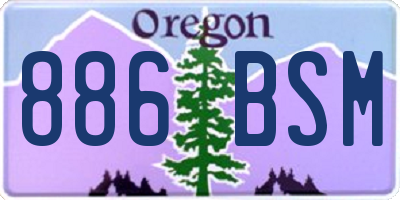 OR license plate 886BSM