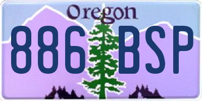 OR license plate 886BSP