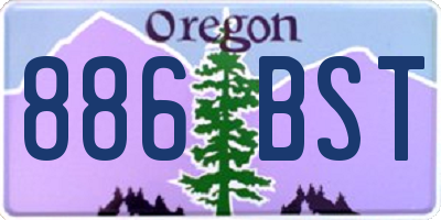 OR license plate 886BST