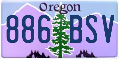 OR license plate 886BSV