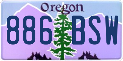 OR license plate 886BSW