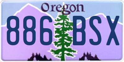 OR license plate 886BSX