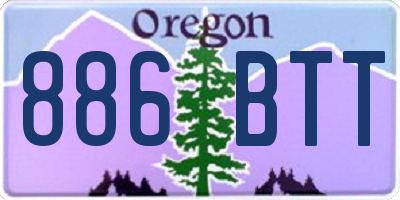 OR license plate 886BTT