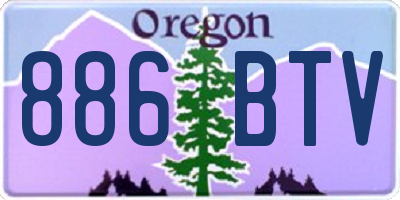 OR license plate 886BTV