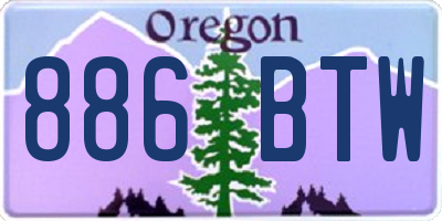 OR license plate 886BTW