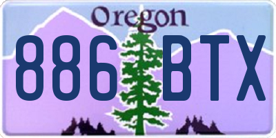 OR license plate 886BTX