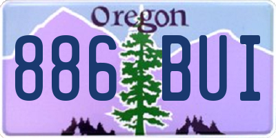 OR license plate 886BUI