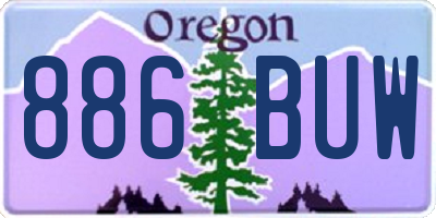 OR license plate 886BUW
