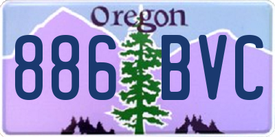 OR license plate 886BVC