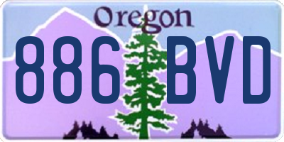 OR license plate 886BVD