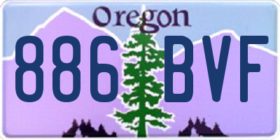 OR license plate 886BVF