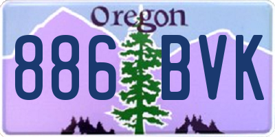 OR license plate 886BVK