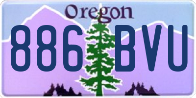 OR license plate 886BVU