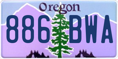 OR license plate 886BWA