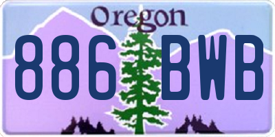 OR license plate 886BWB