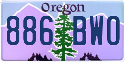 OR license plate 886BWO