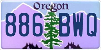 OR license plate 886BWQ