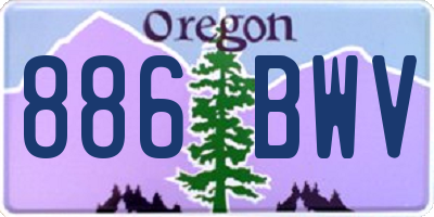OR license plate 886BWV