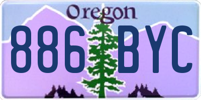 OR license plate 886BYC