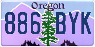 OR license plate 886BYK