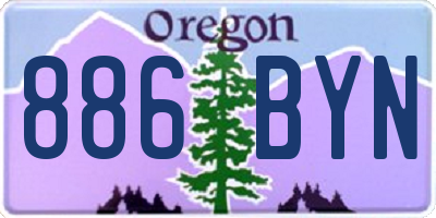 OR license plate 886BYN