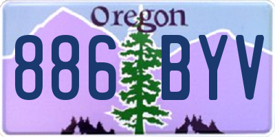 OR license plate 886BYV