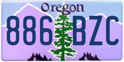 OR license plate 886BZC