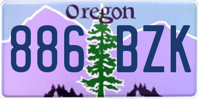OR license plate 886BZK