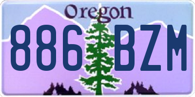 OR license plate 886BZM