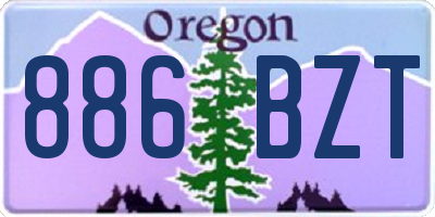 OR license plate 886BZT