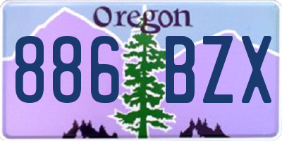 OR license plate 886BZX