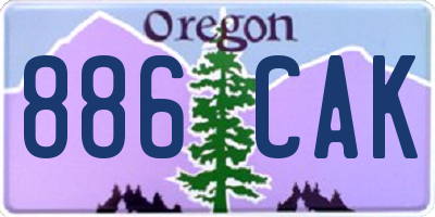 OR license plate 886CAK