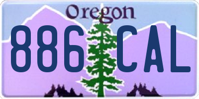 OR license plate 886CAL