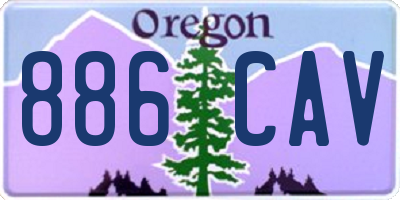 OR license plate 886CAV