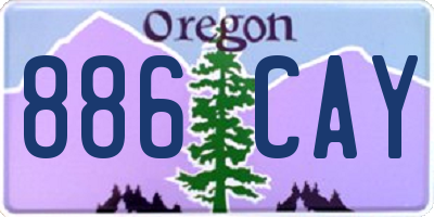 OR license plate 886CAY