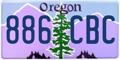OR license plate 886CBC