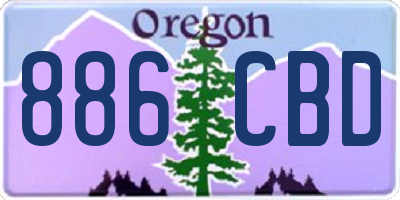 OR license plate 886CBD