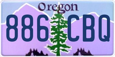 OR license plate 886CBQ