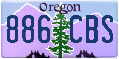 OR license plate 886CBS