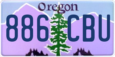 OR license plate 886CBU