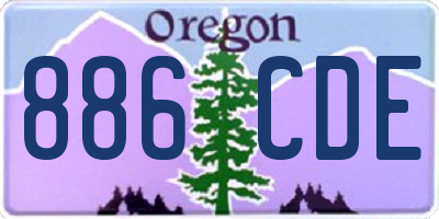 OR license plate 886CDE