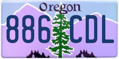 OR license plate 886CDL