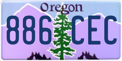 OR license plate 886CEC