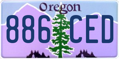 OR license plate 886CED