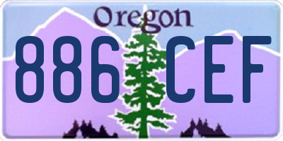 OR license plate 886CEF