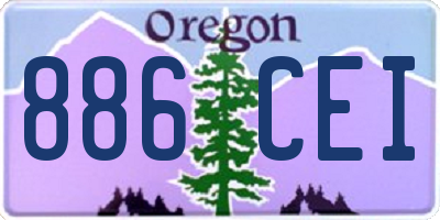 OR license plate 886CEI