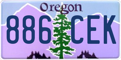 OR license plate 886CEK