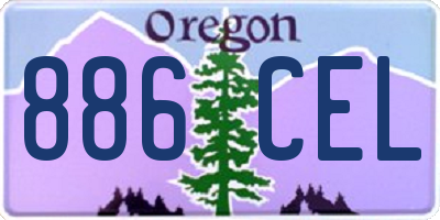 OR license plate 886CEL