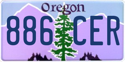 OR license plate 886CER
